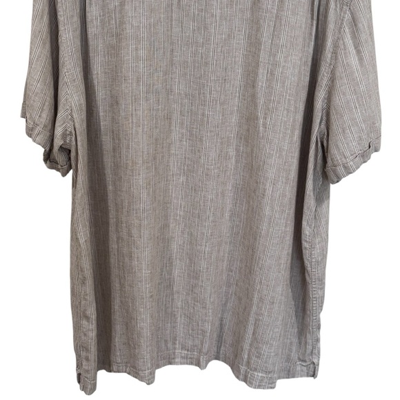 Rails Tan and White Vertical Stripe Linen Blend Camp Shirt Men’s Size XXL - Picture 7 of 11